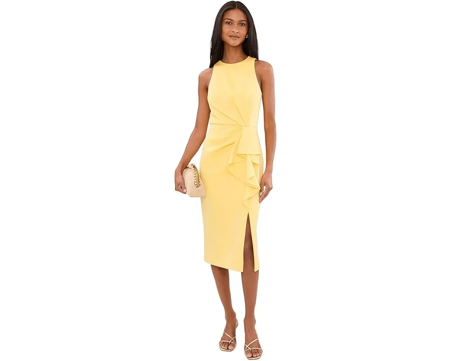 Платье миди Halter Ruffle Midi от Adrianna Papell с рюшами