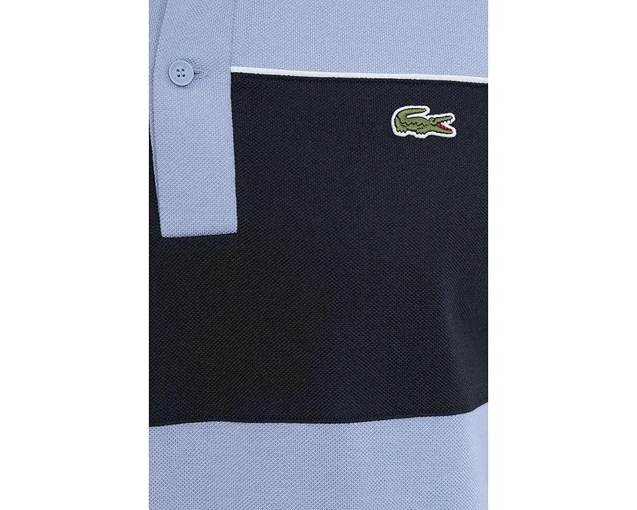 Поло Lacoste Regular Fit с цветными блоками и контрастной окантовкой