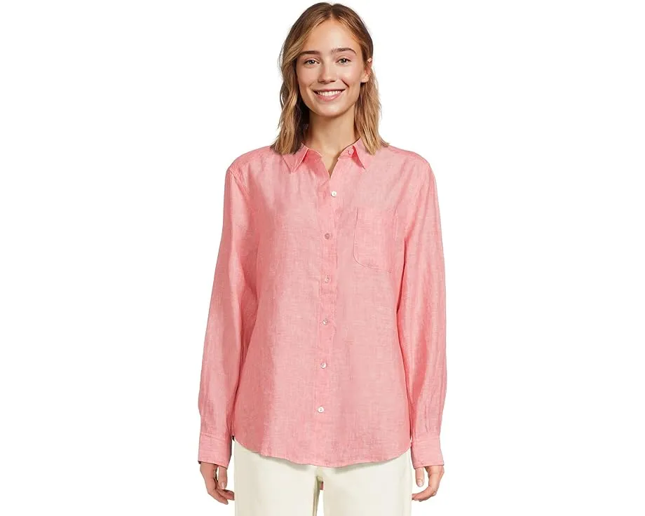 Расслабленная рубашка Tommy Bahama с длинным рукавом из льна для отдыха на побережье