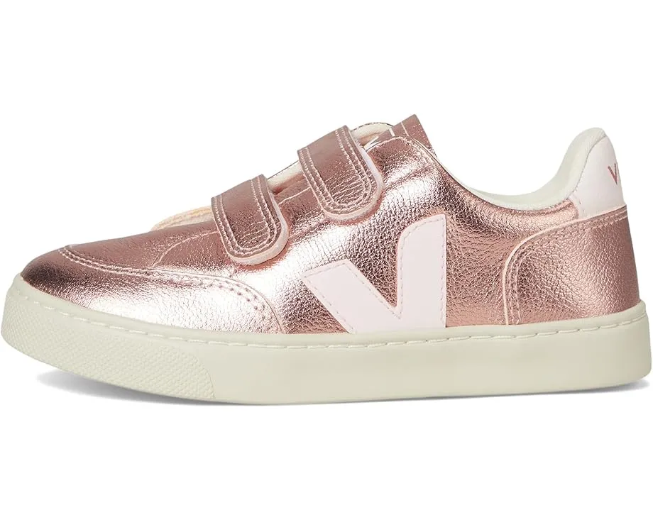 Кроссовки VEJA Small V-12 Chromefree для детей с кожаным верхом и двойной липучкой