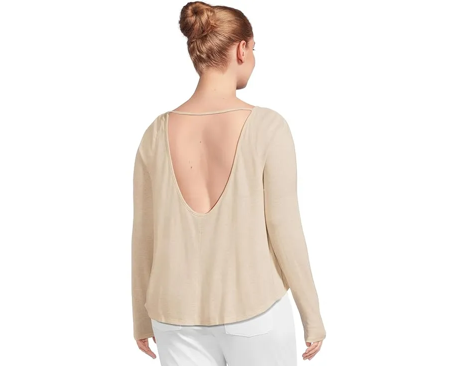 Длинная блуза Prana New Moon с лодочкой и открытой спиной из смеси конопли