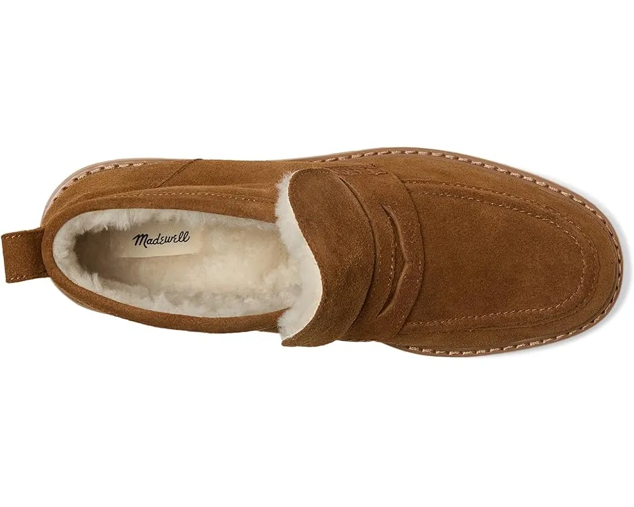 Ботинки Rory Lug Loafer Bootie из замши с овчиной и подошвой на протекторе Madewell