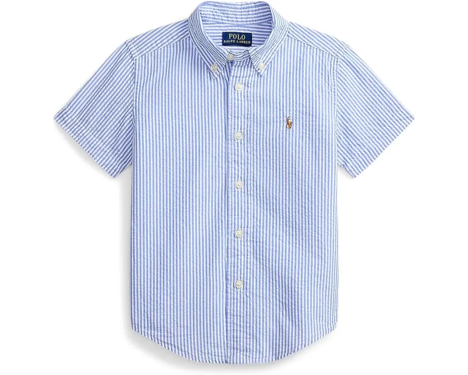 Polo Ralph Lauren Kids Полосатая рубашка из хлопкового пике для малышей и детей