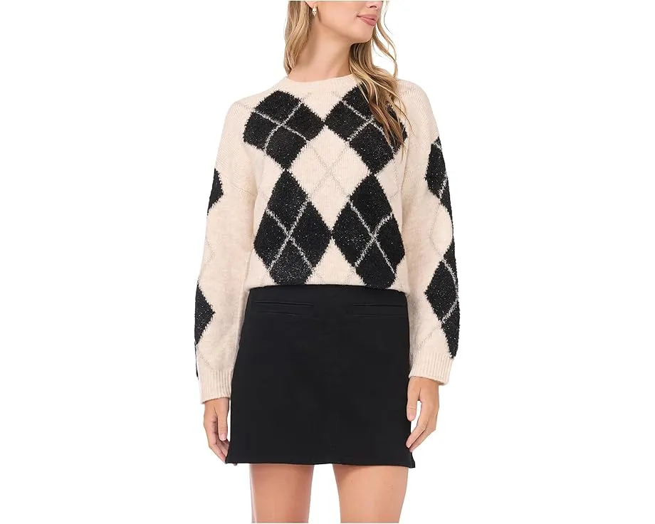 Свитер с круглым вырезом и узором аргайл Vince Camuto