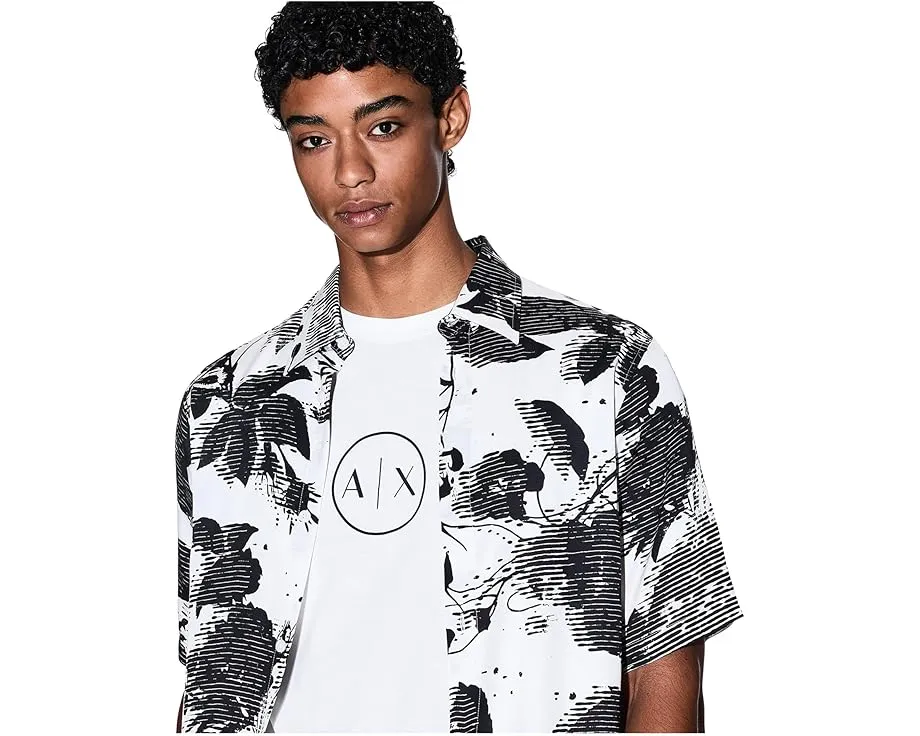 Футболка Armani Exchange с круглым логотипом на груди из хлопка