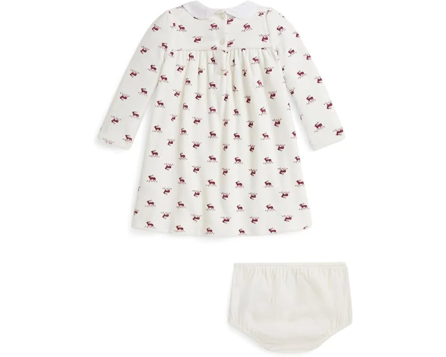 Комплект для младенцев Polo Ralph Lauren Kids: платье и блумеры из велюра с принтом лося