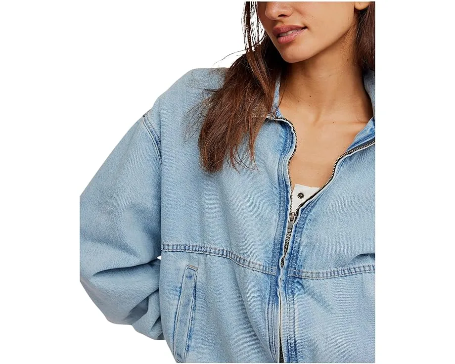 Free People Джинсовая куртка Birdie с расклешенными рукавами и карманами