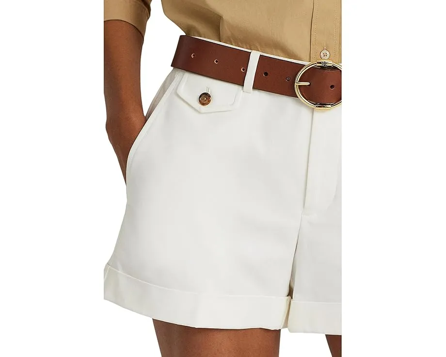 Хлопковые шорты Lauren Ralph Lauren Pleated Double-Faced с высокой талией