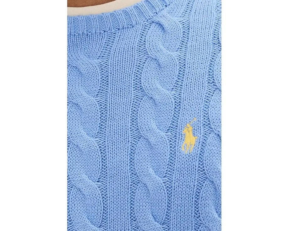 Свитер Polo Ralph Lauren с косой вязкой из хлопка и круглой горловиной