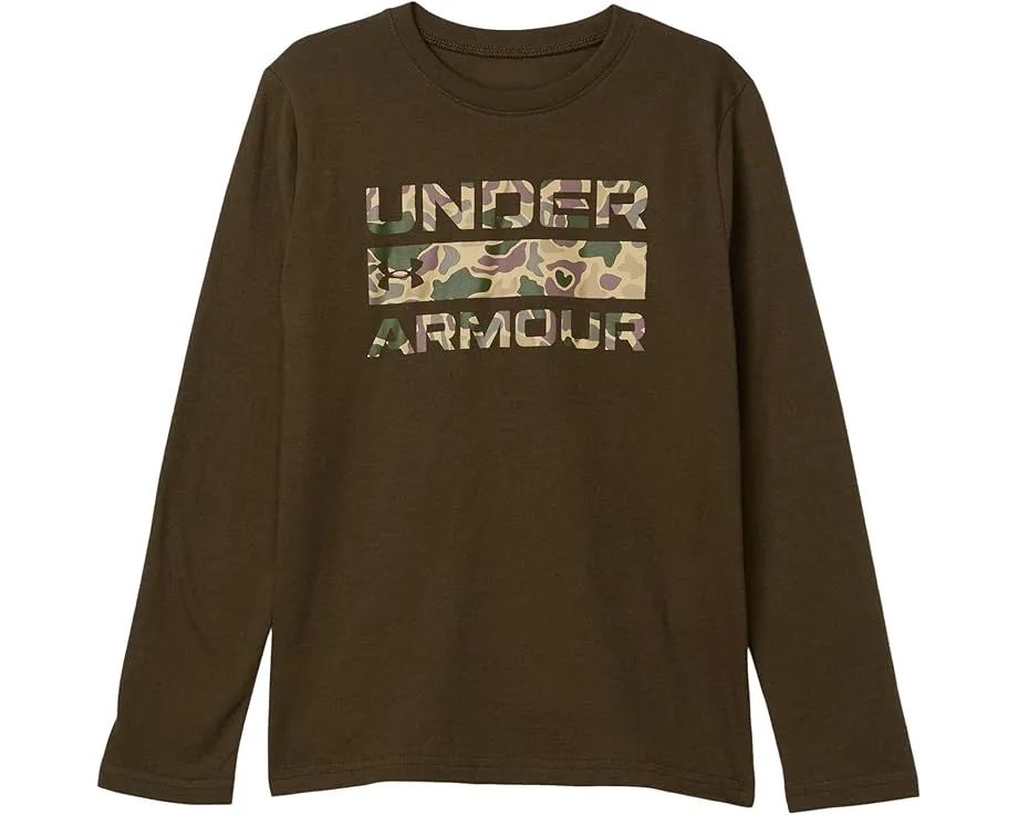Футболка Under Armour Kids Stacked Logo с брендовым принтом