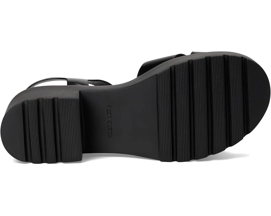 Tory Burch Сандалии T Lock Lug на каблуке 50 мм с перекрестными ремешками