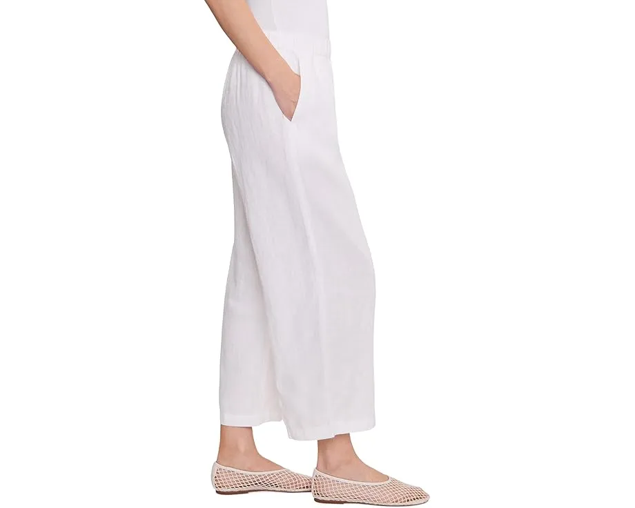 Широкие органические льняные брюки на щиколотке Eileen Fisher