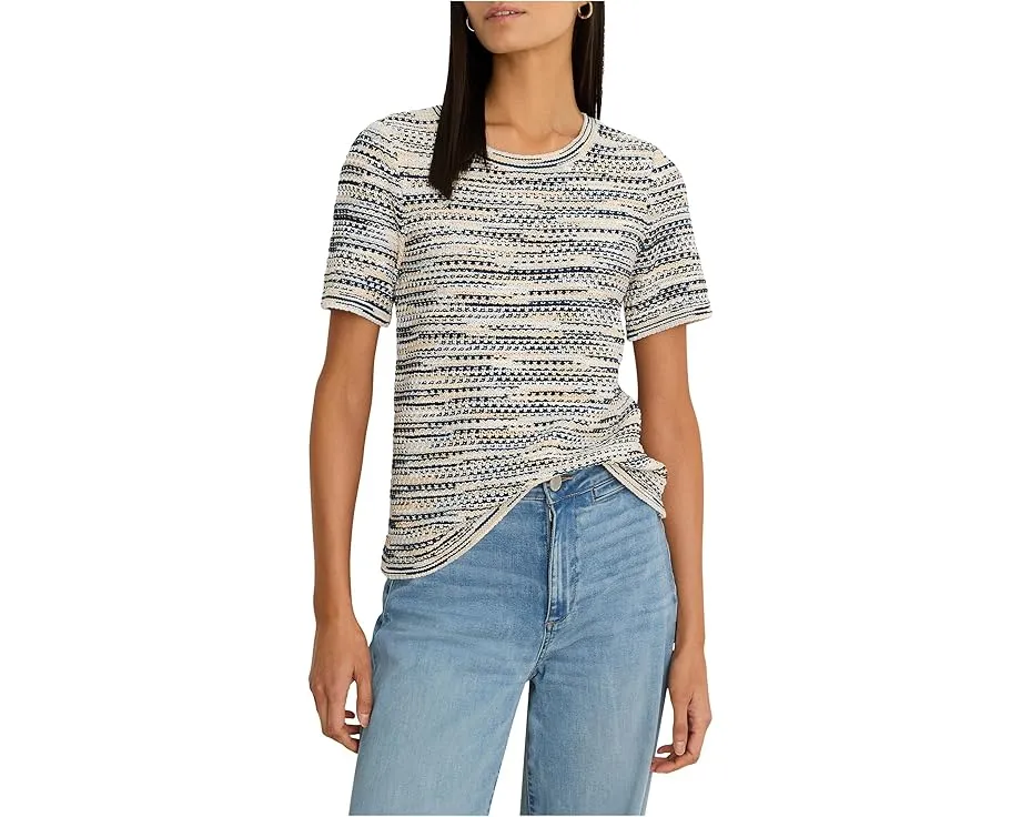 Укороченная футболка NIC+ZOE Petite с фактурной вязкой и рисунком спейсдай