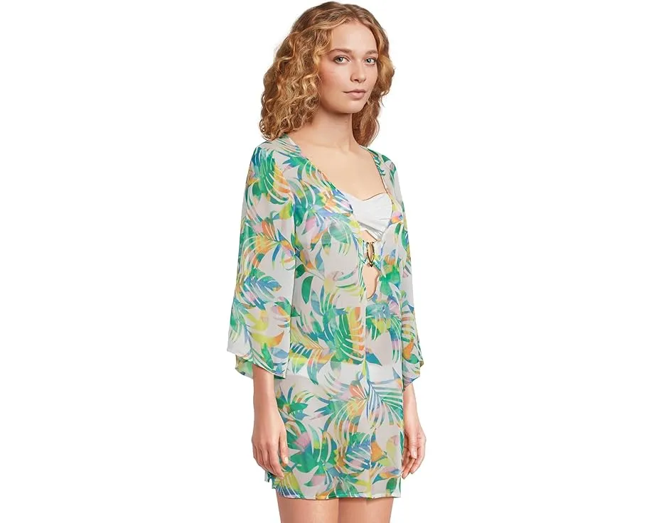 Туника BECCA Isle Verde из шифона с декольте и разрезами