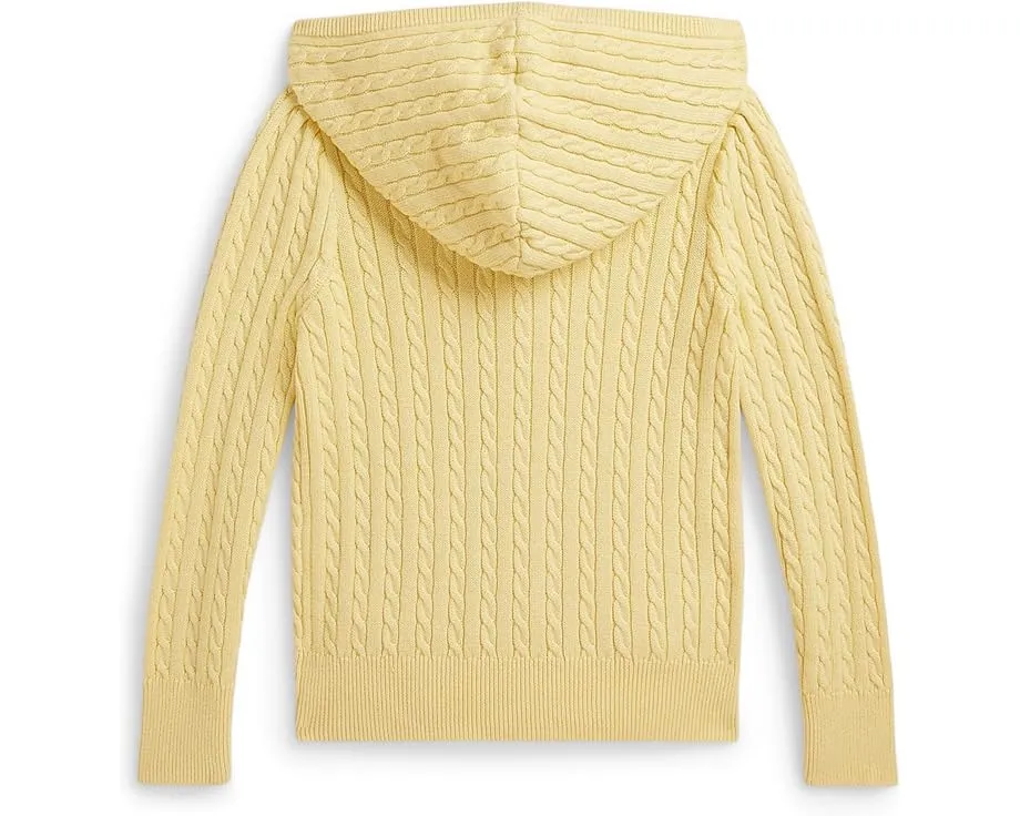 Хлопковый худи на молнии с мелкой резинкой Polo Ralph Lauren Kids для малышей