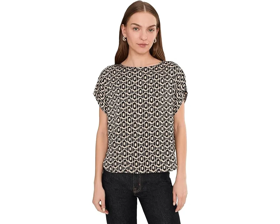 Футболка NIC+ZOE Lacy Diamonds с блестящей отделкой и запахом на спине