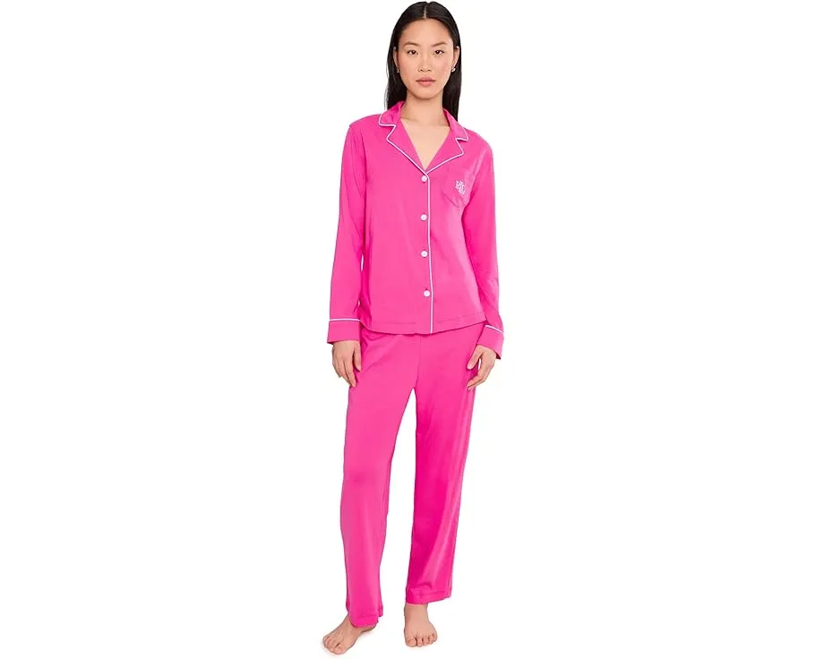 Пижамный комплект Lauren Ralph Lauren с длинным рукавом и брюками 7/8