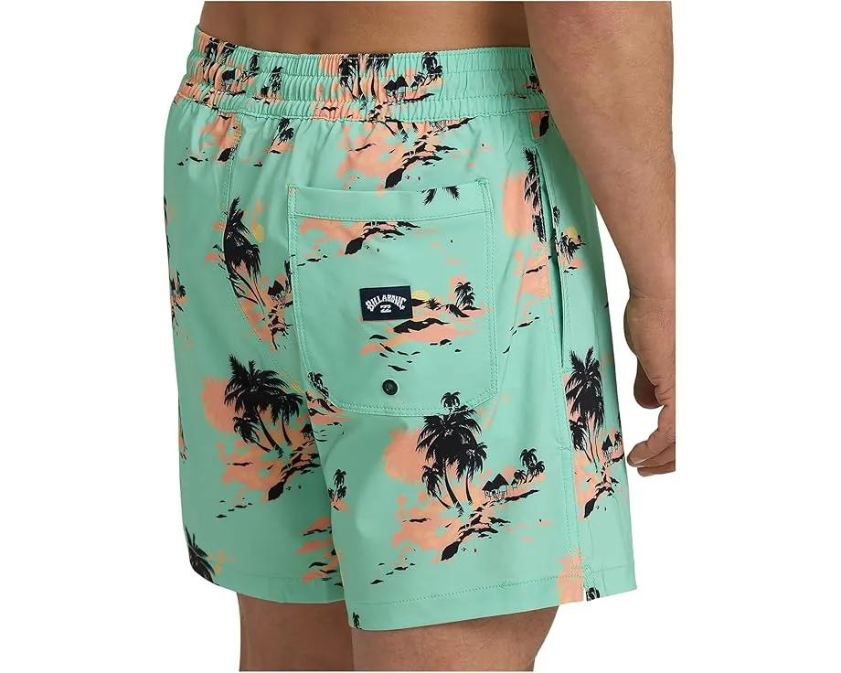 Пляжные шорты Billabong Lineup LB с тропическим принтом и завязками