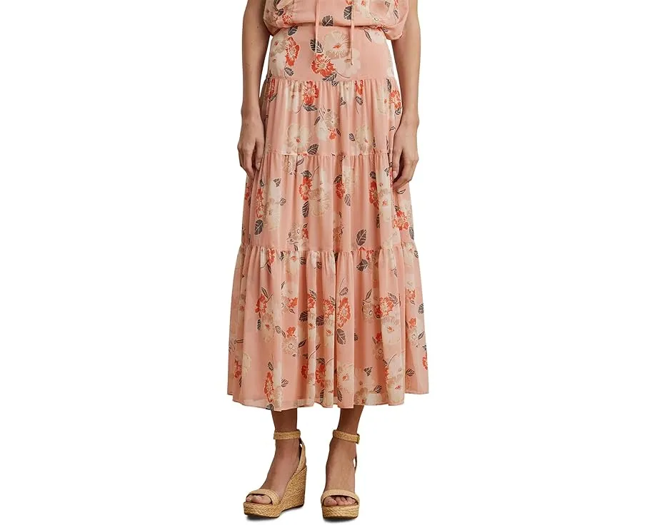 Юбка миди Lauren Ralph Lauren с цветочным принтом и ярусами