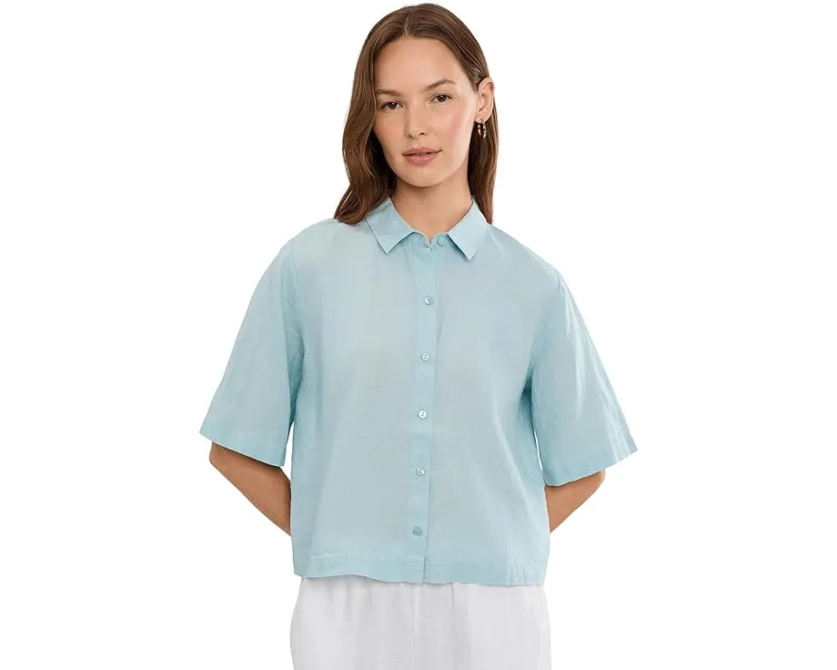 Рубашка Eileen Fisher из органического льна с классическим воротником