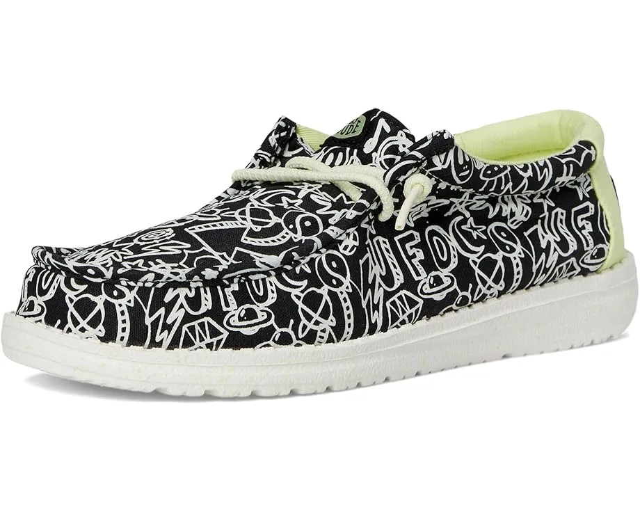 Hey Dude Kids Wally Space Glow детские кроссовки с дышащим текстильным верхом