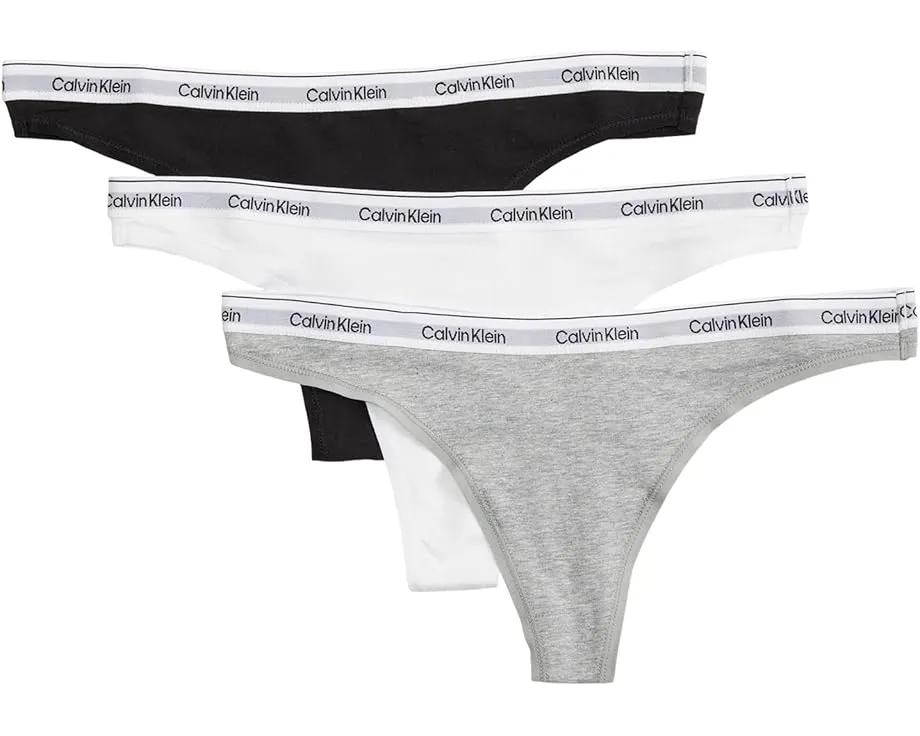 Calvin Klein Стринги Modern Logo 3 шт из мягкого хлопка
