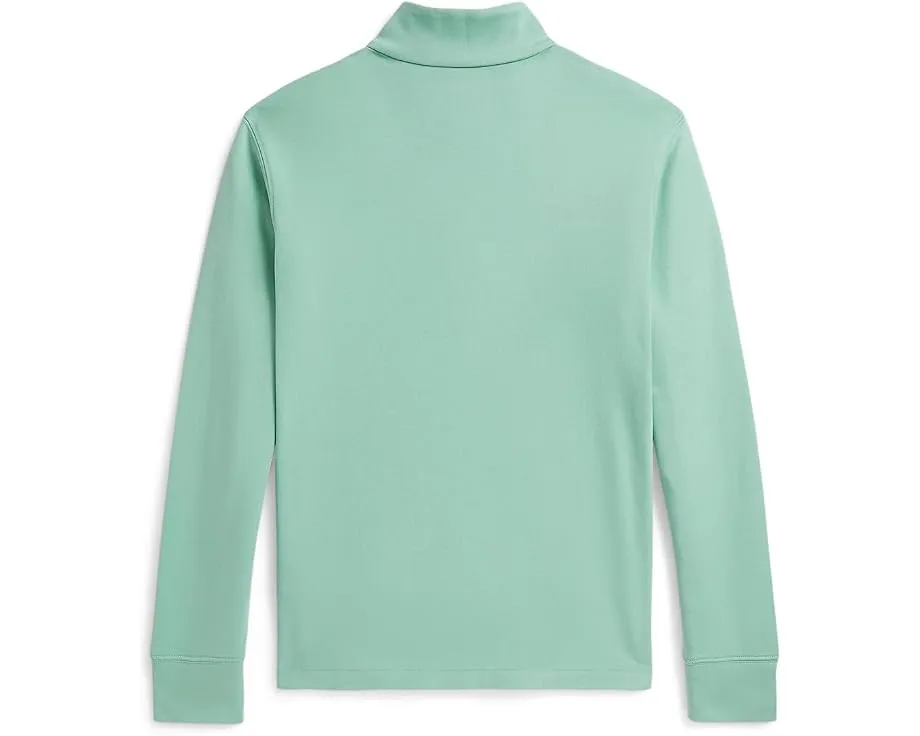Полузип Polo Ralph Lauren Kids худи из интерлока с вышитым пони на груди