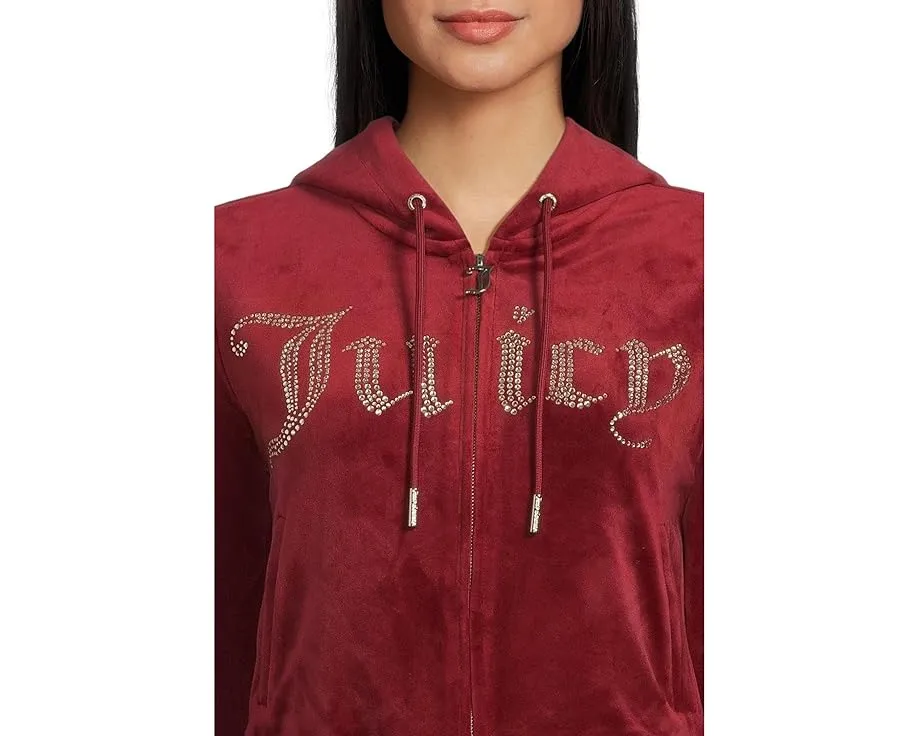 Классическое худи Juicy Couture с пайетками и молнией спереди