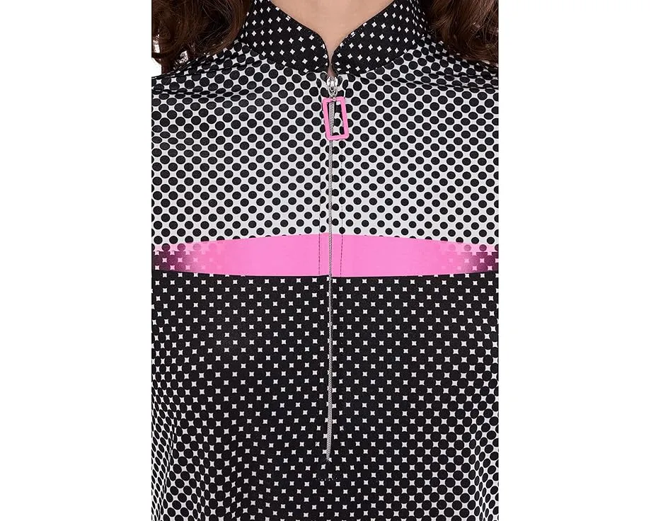 Топ Jamie Sadock с каплевидным рукавом и воротником в черно-белом горошек Optic Dot