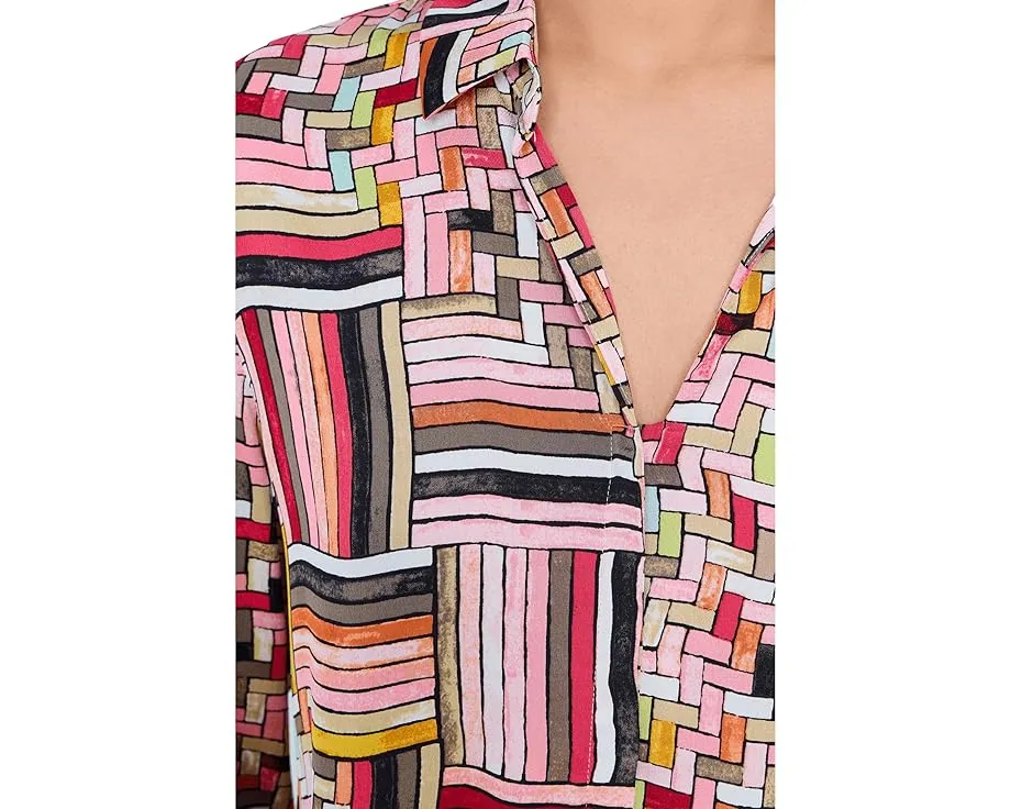 Блузка Petite Colorweave от NIC+ZOE с принтом в духе модернистского искусства