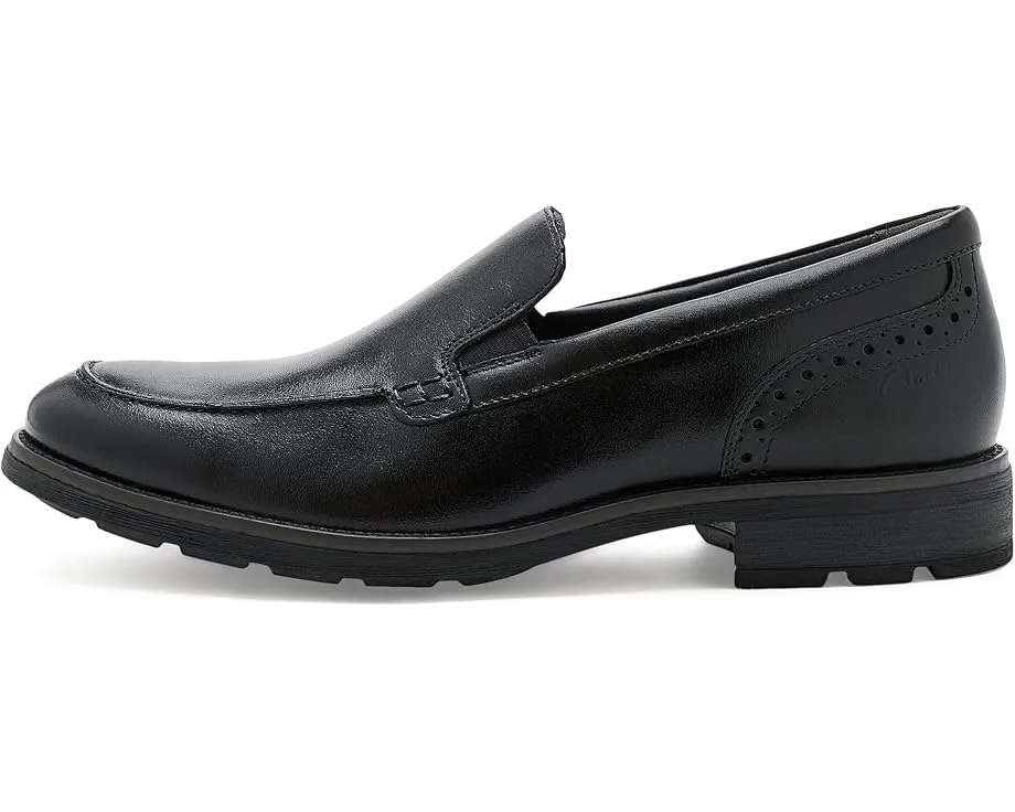 Clarks Emmet Step туфли на каждый день из черной гладкой кожи