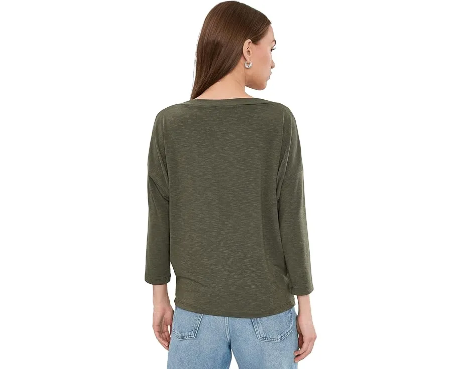 Топ Clara с рукавом три четверти и съемным плечом от Michael Stars