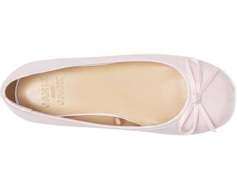 Детские атласные балетки Janie and Jack с бантом и квадратным мысом