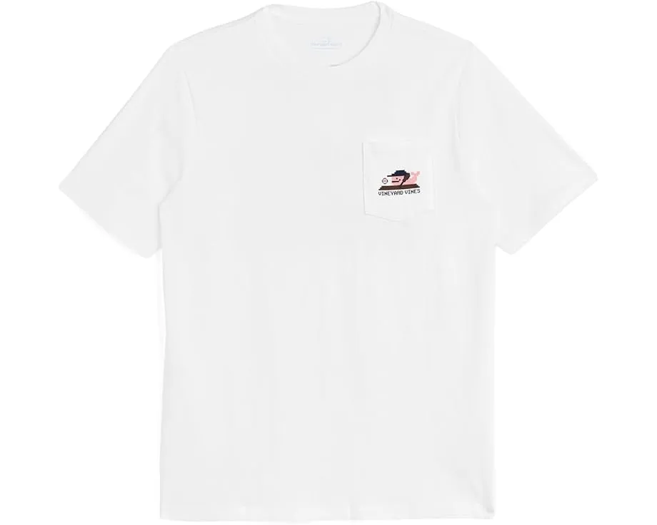 Футболка Vineyard Vines Kids Baseball Pixel с коротким рукавом и нагрудным карманом