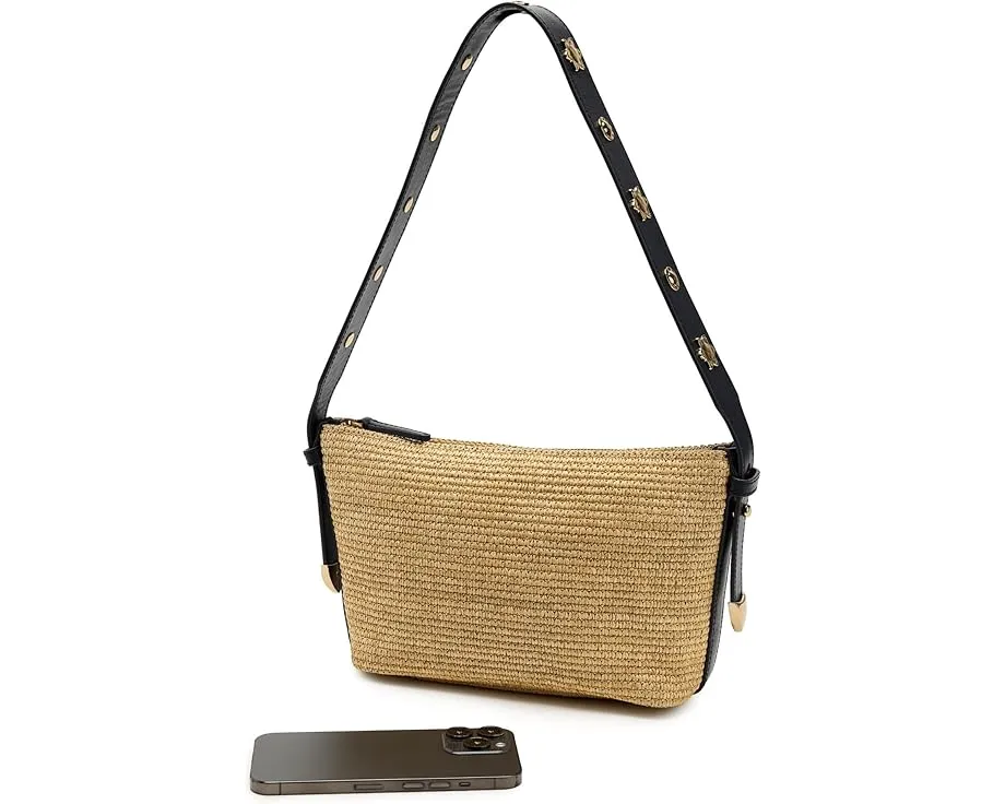 Сумка через плечо Straw Leather Sun Stud из соломки с шипами Madewell