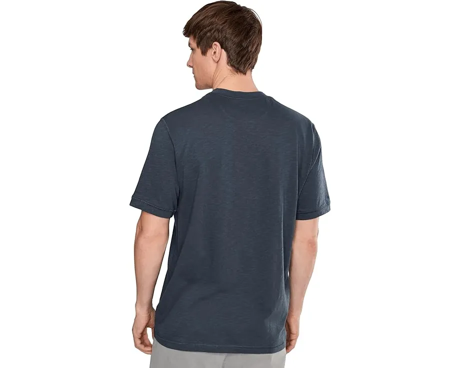 Футболка поло Faherty Short Sleeve Sunwashed Henley с вырезом и планкой