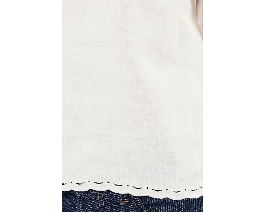 Блуза Madewell Lace-Trim Pleated Shell из льна