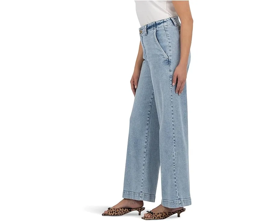 Джинсы KUT from the Kloth Jean с высокой посадкой и широкими штанинами с карманами как у брюк