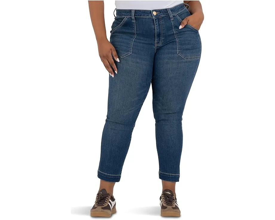 Джинсы KUT from the Kloth Plus Reese High Rise Straight Leg с карманами спереди
