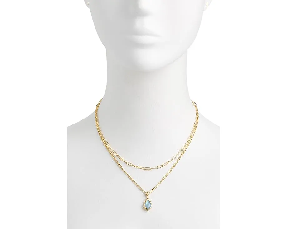 Многослойное колье Kendra Scott Adriana с ажурной рамой в форме гребешка