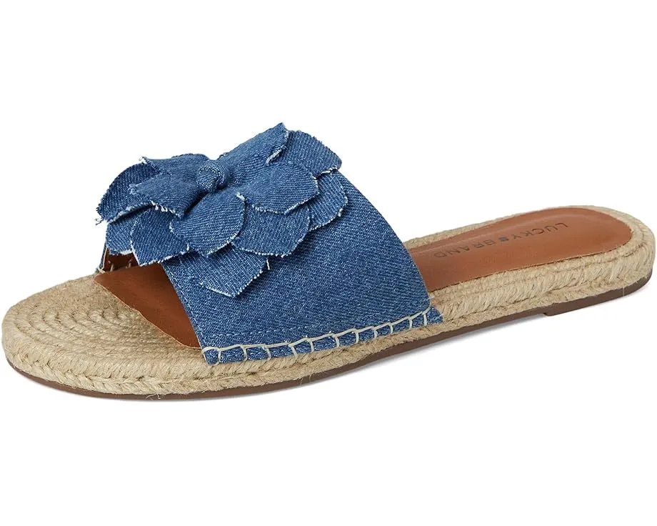Сандалии Biricha Floral Flat от Lucky Brand с объемным цветочным декором и резиновой подошвой