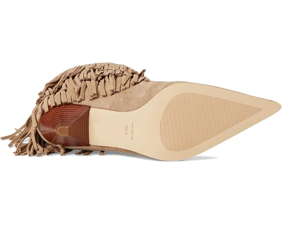 Ботильоны Jayla Heeled Bootie от MICHAEL Michael Kors с бахромой и конусным каблуком