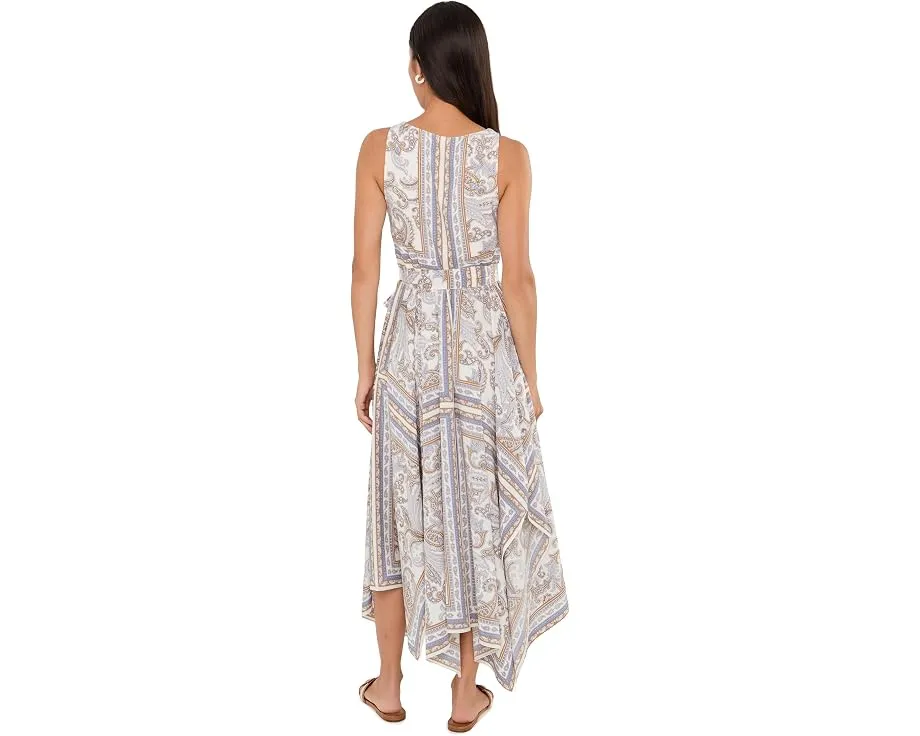 Petite Paisley Georgette Handkerchief-Hem Dress