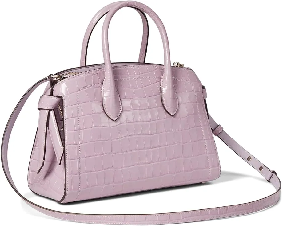Knott Croc Embossed Leather Medium Zip Top Satchel