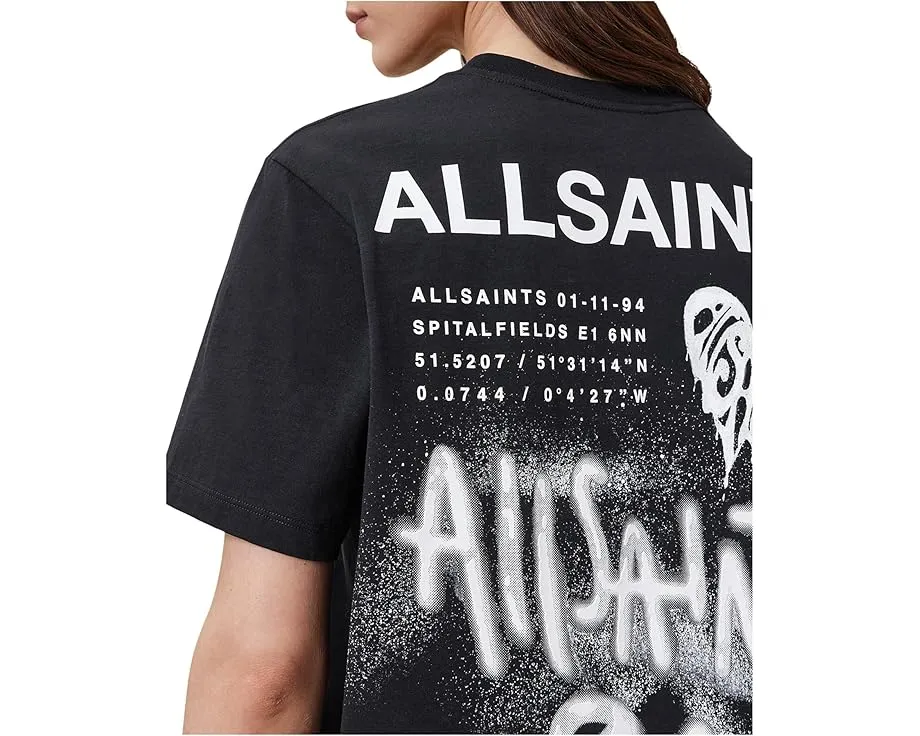 Футболка AllSaints Poster Bf Tee с графическим принтом на груди и спине