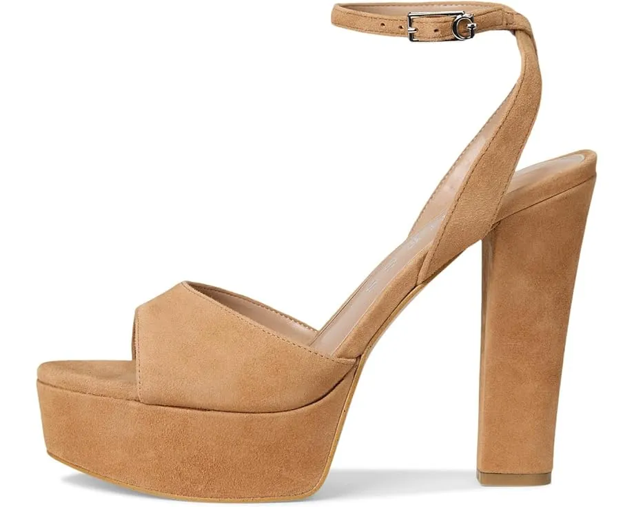 Туфли GUESS Hitten на устойчивом каблуке из замши с ремешком