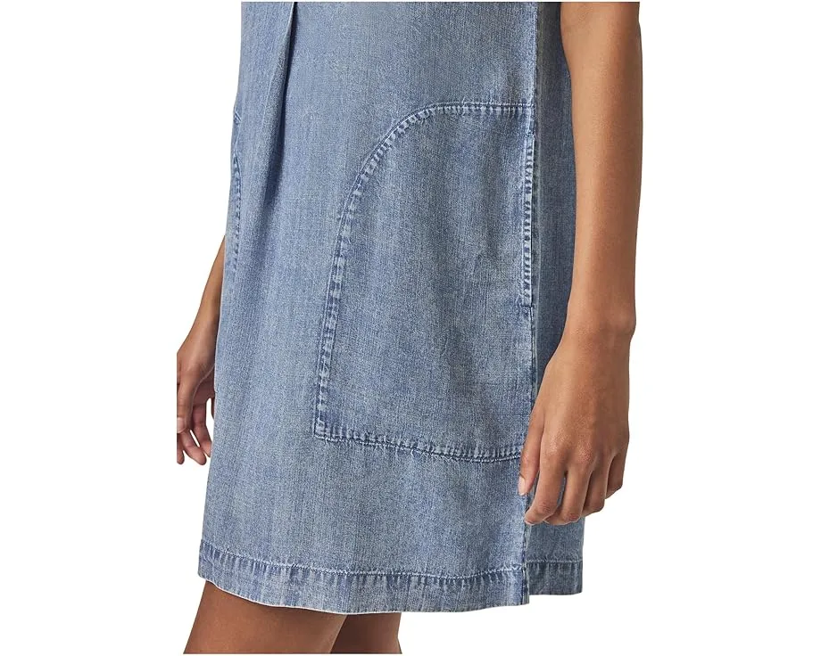 Splendid мини-платье Wren Indigo с воротником и карманами из лиоцелла