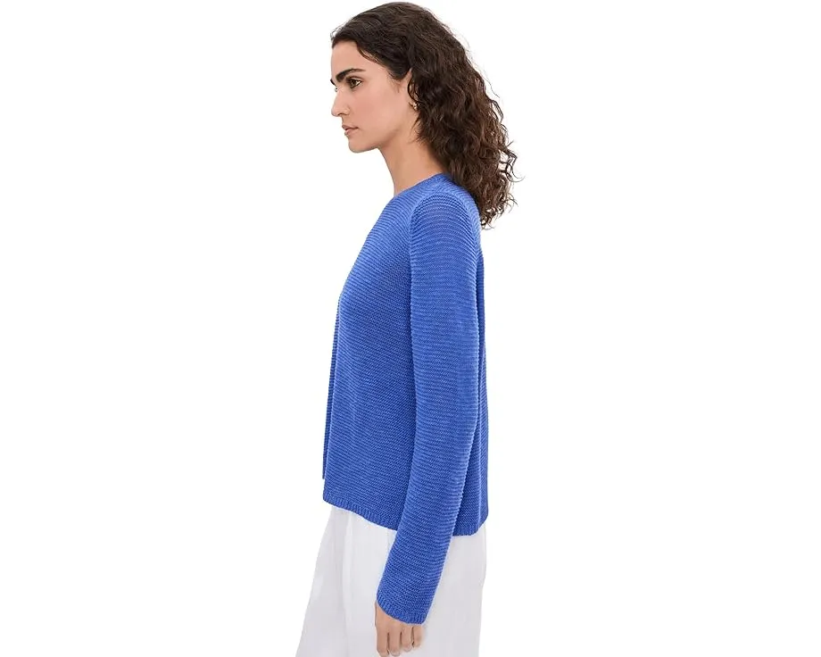 Свитер Eileen Fisher с круглой горловиной из смеси органического льна и хлопка