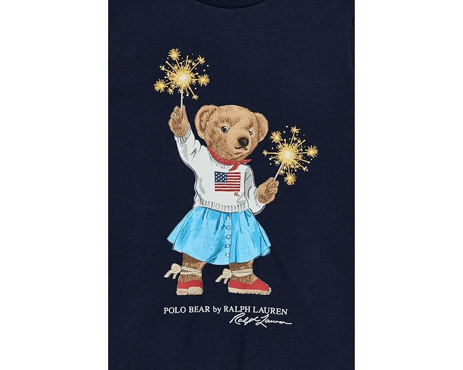 Платье Polo Ralph Lauren для детей с Polo Bear из хлопкового джерси