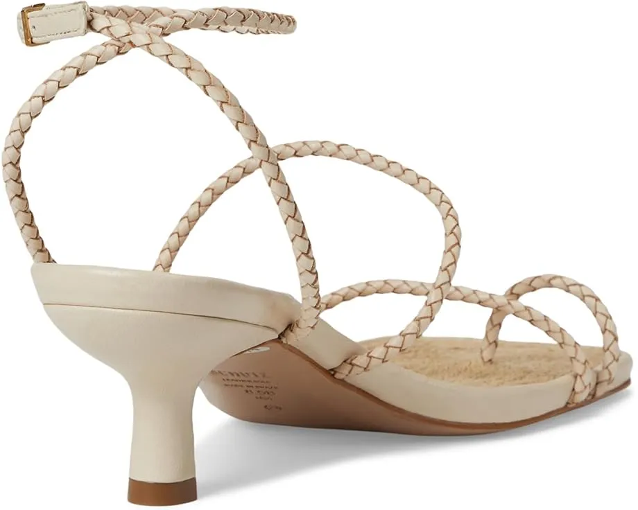 Босоножки Schutz Kaya Straw Mid на шпильке с квадратным носком